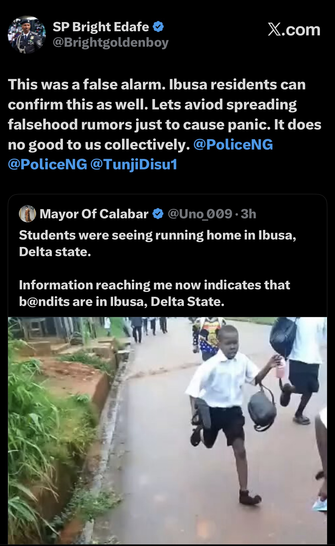 “False alarm”, Police Debunk Bandit Invasion in Delta community