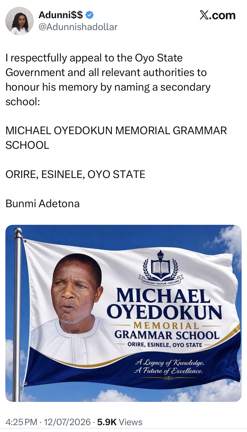 Petition Calls for Naming Secondary School After Slain Oyo Teacher Michael Oyedokun